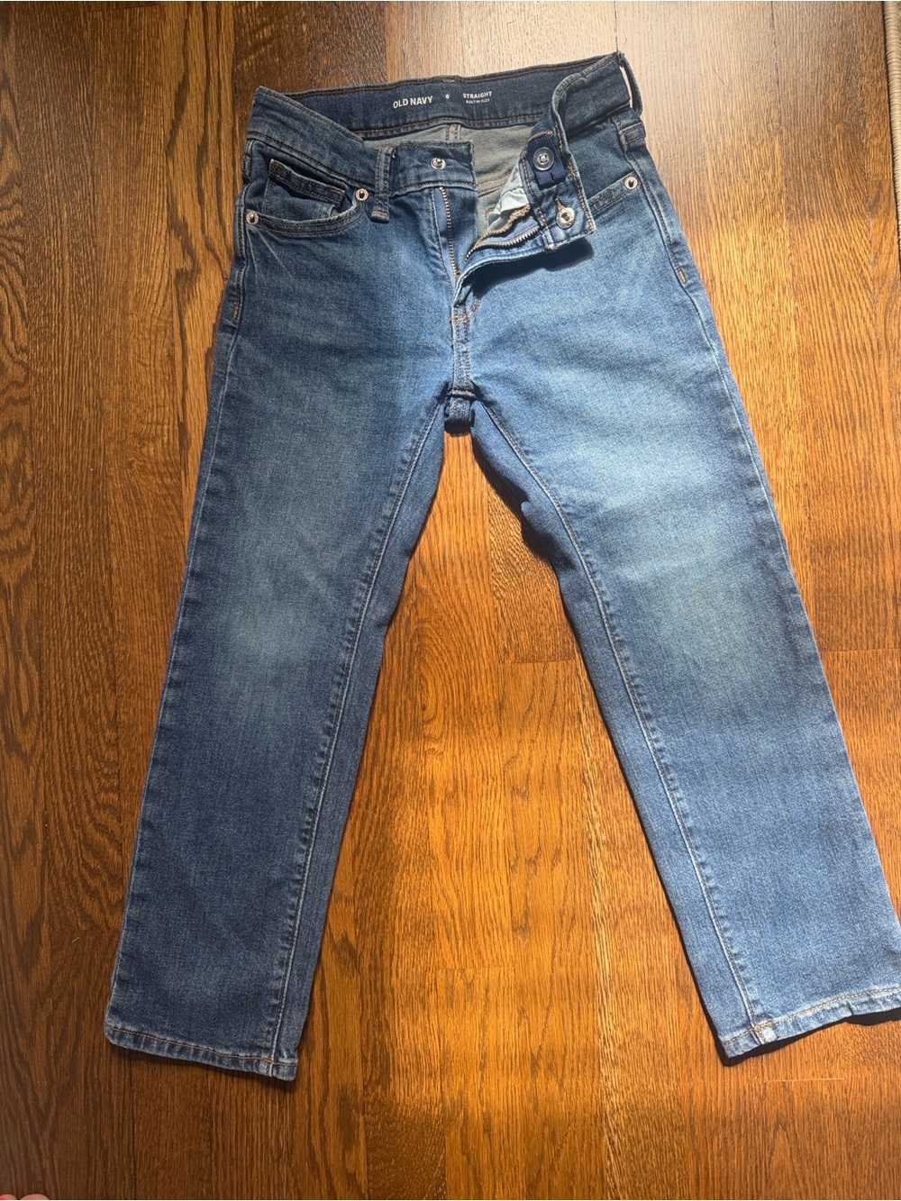 Old Navy Boys Slim Straight Built In Flex Jeans in Light Blue Wash